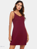 Scoop Neck Lounge Dress with Spaghetti Straps for Ultimate Comfort - EBYNN