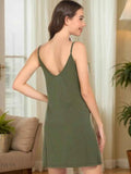 Scoop Neck Lounge Dress with Spaghetti Straps for Ultimate Comfort - EBYNN
