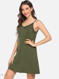 Scoop Neck Lounge Dress with Spaghetti Straps for Ultimate Comfort - EBYNN