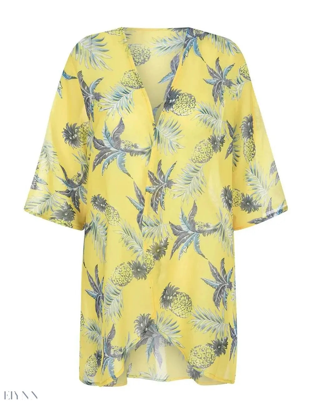 Sheer Beach Cover Up Lightweight White Kimono - EBYNN