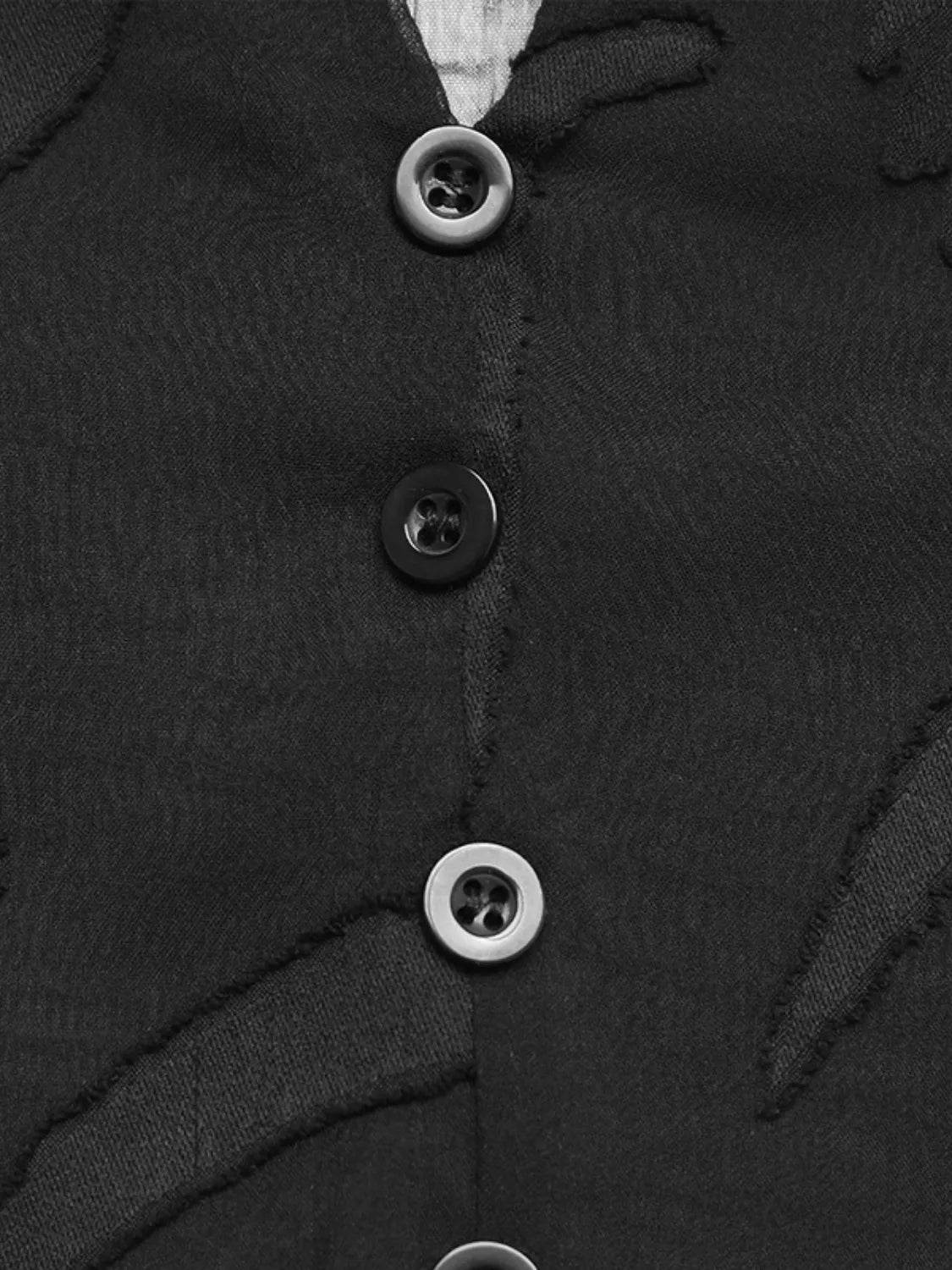 Sheer Notched Button Blouse for Effortless Elegance - EBYNN