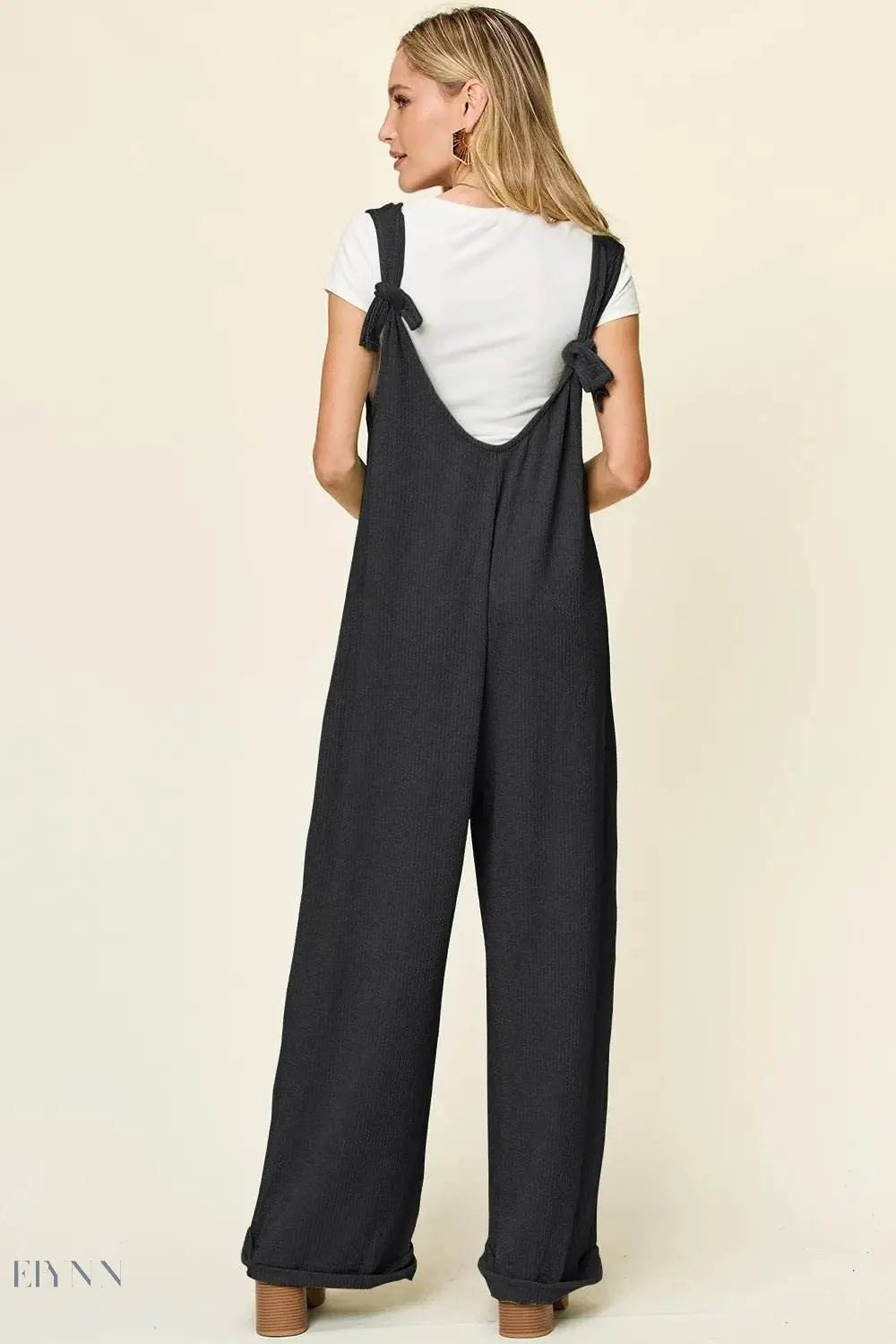 Sleeveless Wide Leg Jumpsuit with Pockets for Effortless Style - EBYNN