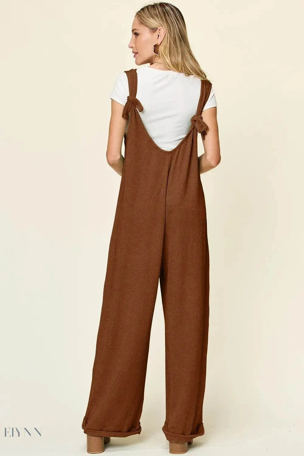 Sleeveless Wide Leg Jumpsuit with Pockets for Effortless Style - EBYNN
