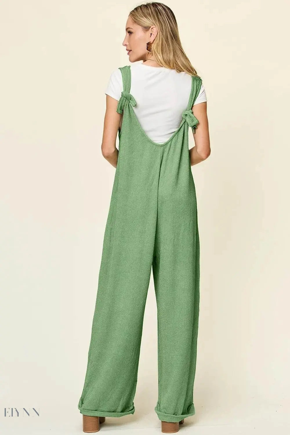 Sleeveless Wide Leg Jumpsuit with Pockets for Effortless Style - EBYNN