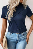 Solid Color T-Shirt for Every Occasion - Round Neck Style - EBYNN