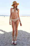 Sparkly Glitter Bikini Set - Halter Tie Side for Stunning Beach Style - EBYNN