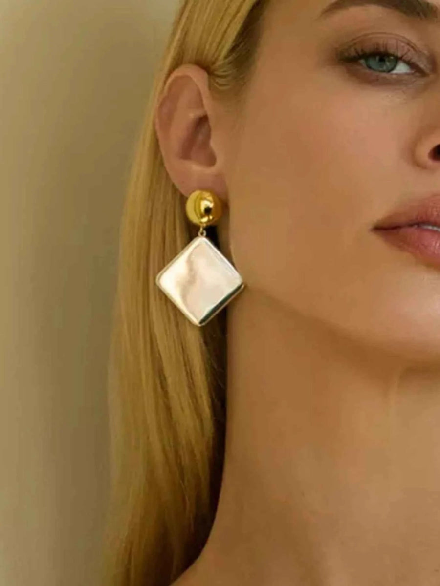 Square Shape Drop Earrings.