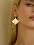 Square Shape Drop Earrings.