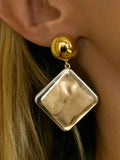 Square Shape Drop Earrings.