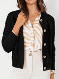 Textured Knit Cardigan - Button-Front Style for Effortless Elegance - EBYNN