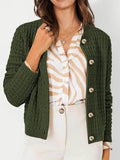 Textured Knit Cardigan - Button-Front Style for Effortless Elegance - EBYNN