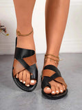 Two-Tone Flat Sandals.