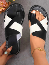Two-Tone Flat Sandals.