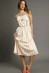 Umgee Colorful Embroidered Cami Dress.