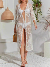Lace Longline Beach Cover Up Sheer Beachwear - EBYNN
