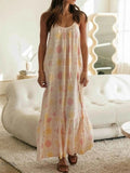Printed Maxi Lounge Dress with Ruffled Hem for Ultimate Comfort and Style - EBYNN