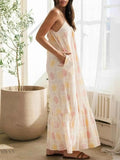 Printed Maxi Lounge Dress with Ruffled Hem for Ultimate Comfort and Style - EBYNN