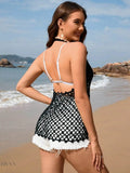 Tied Openwork Halter Cover Up for Summer - EBYNN