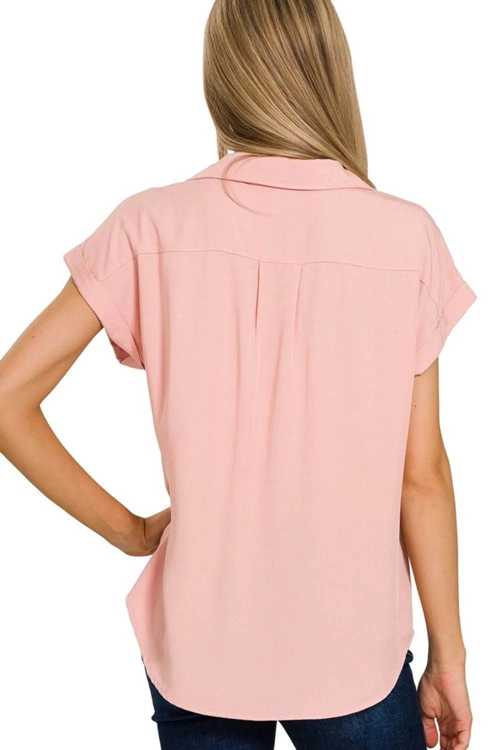 Zenana Tencel V-Neck Top with Pockets for Stylish Comfort and Versatility - EBYNN