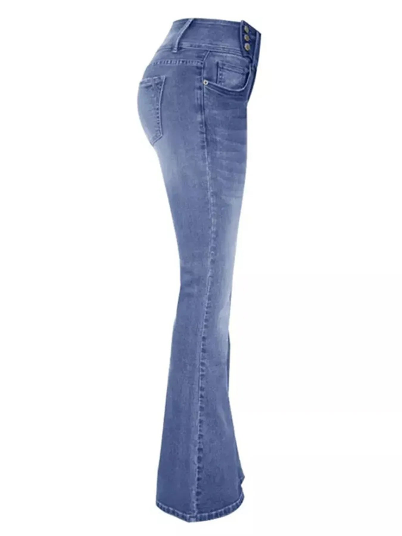 Plus Size Vintage Wash Flare Jeans.