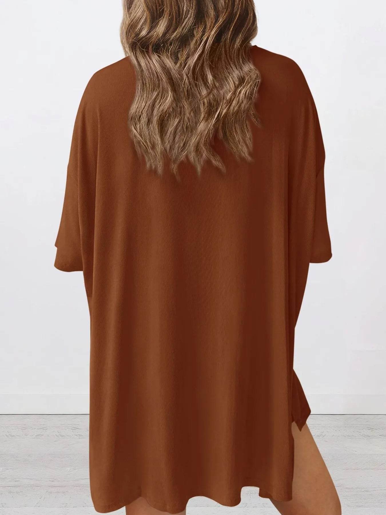 Plus Size Round Neck Set: Oversized Top and Shorts Set for Ultimate Comfort - EBYNN