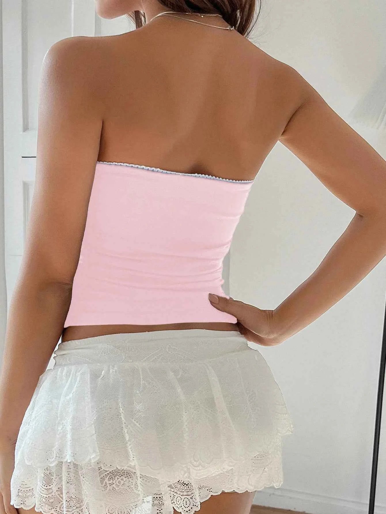 Bow Detail Tube Top.