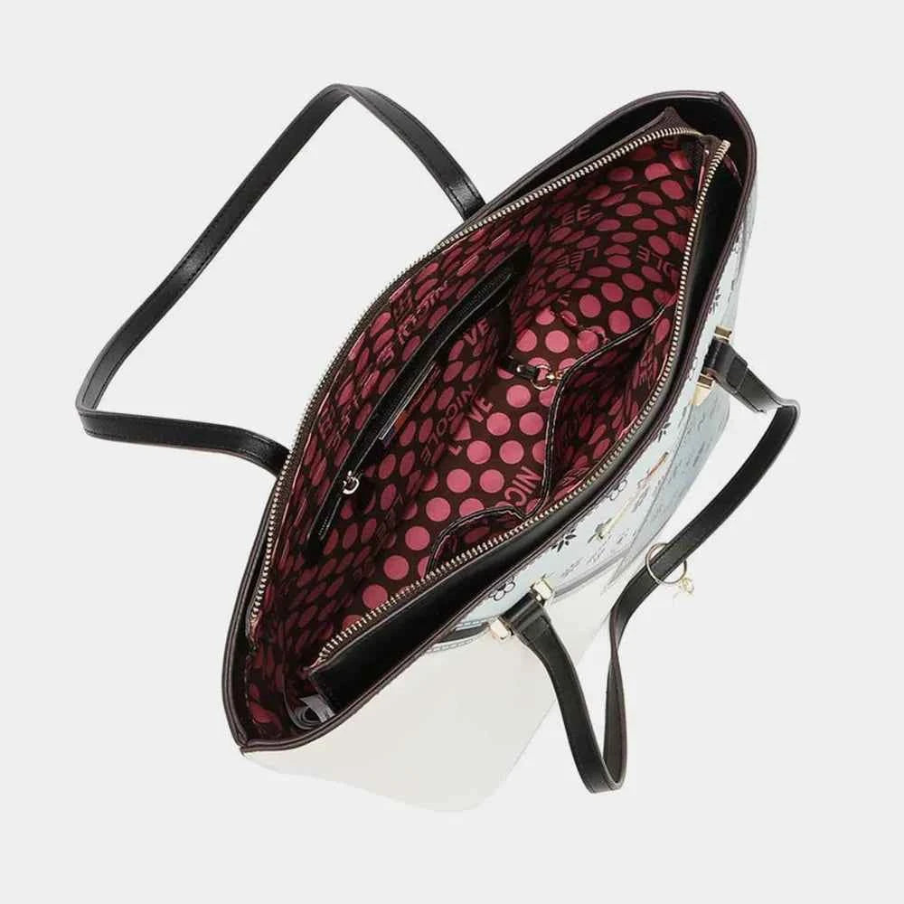 Nicole Lee USA 3-Piece Color Block Handbag Set.