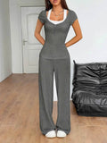 Textured Top and Pants Set for Effortless Style and Comfort - EBYNN