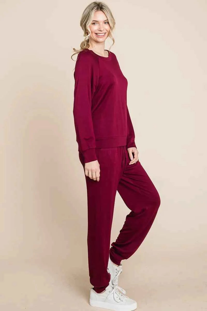 Super Lady Round Neck Raglan Sleeve Lounge Set.