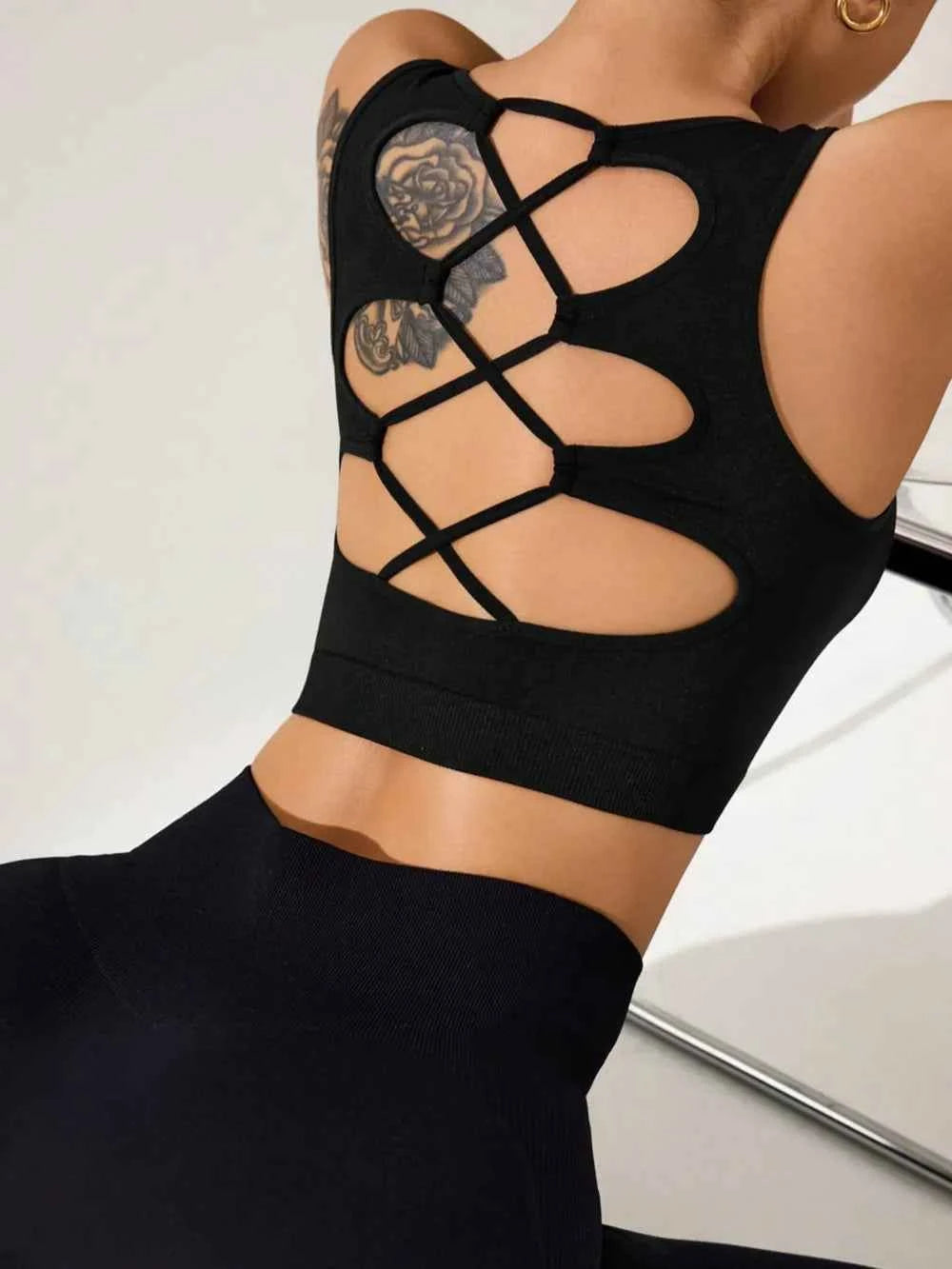 Crisscross Cropped Active Tank.