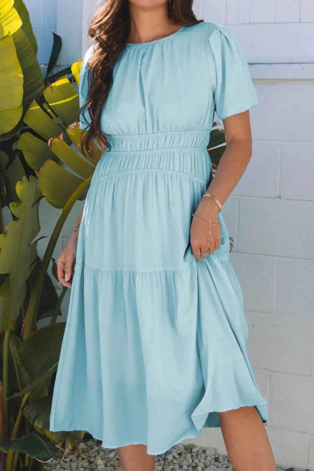 Round Neck Half Sleeve Dress.