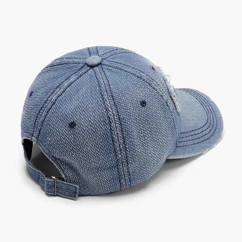 Adjustable Cotton Baseball Cap with Letter Design.