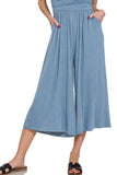 Zenana Double Layered Strapless Tube Top Jumpsuit.