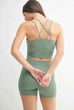MONO B Venice Cloud Light Crisscross Sports Bra.