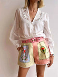 Printed Short Sleeve Shirt and Shorts Set.