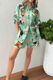 Tropical Paradise Floral Print Shirt and Shorts Set - EBYNN