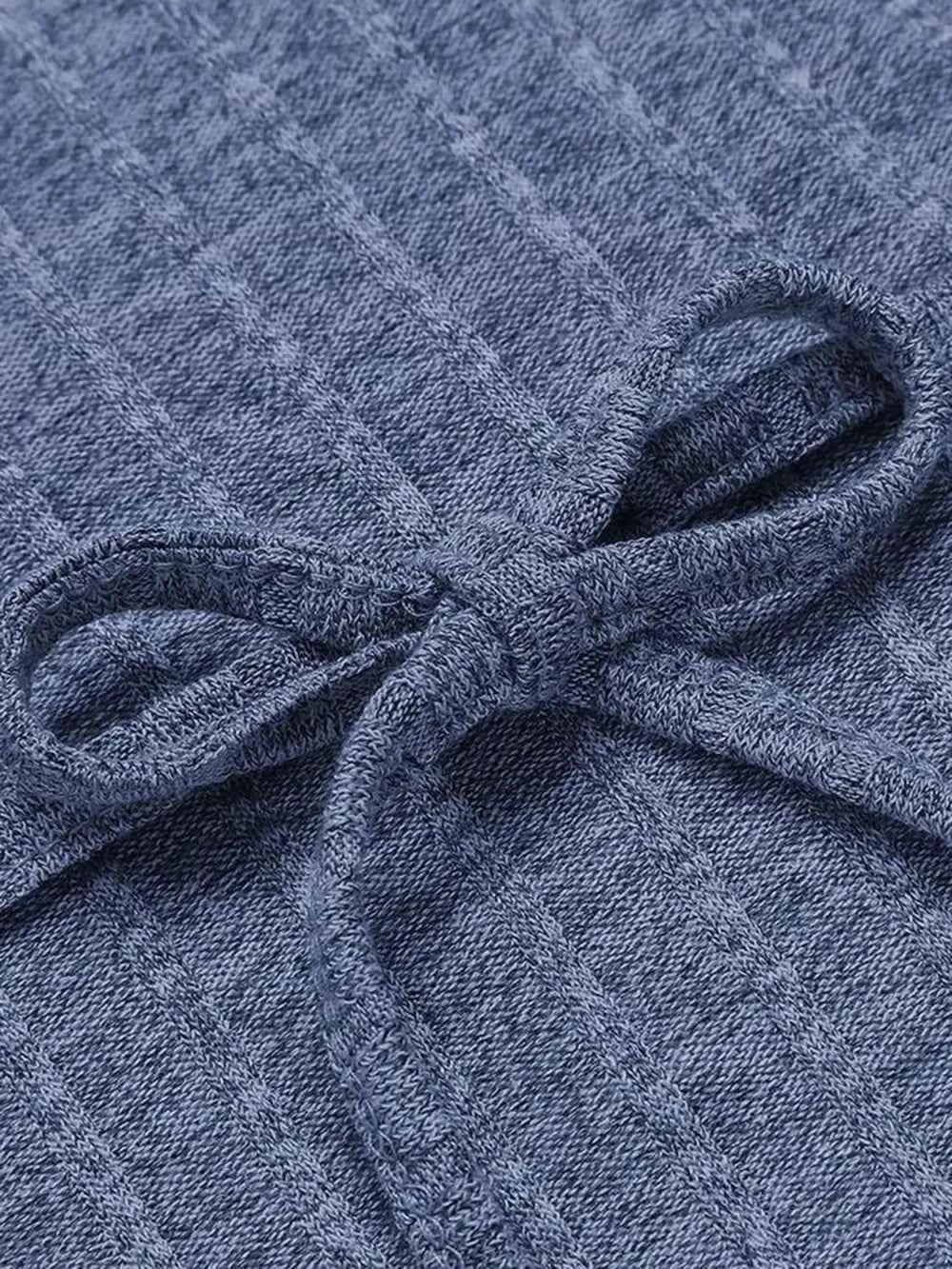 Tied Solid Lounge Nightgown with Pockets.