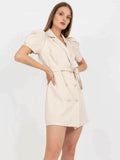 Belted Short Sleeve Blazer Dress.