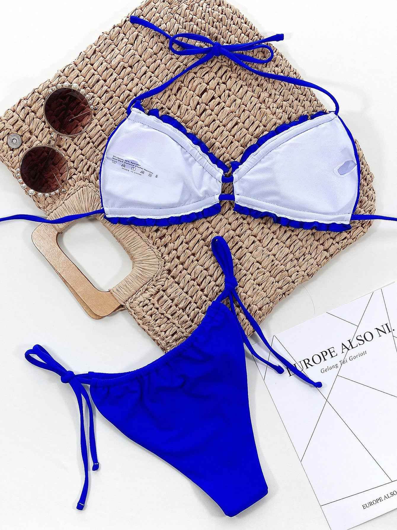 Frill Trill Halter Neck Bikini Set.