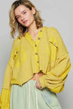 POL Raw Hem Cropped Hooded Jacket.