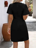 Surplice Flutter Sleeve Mini Dress.