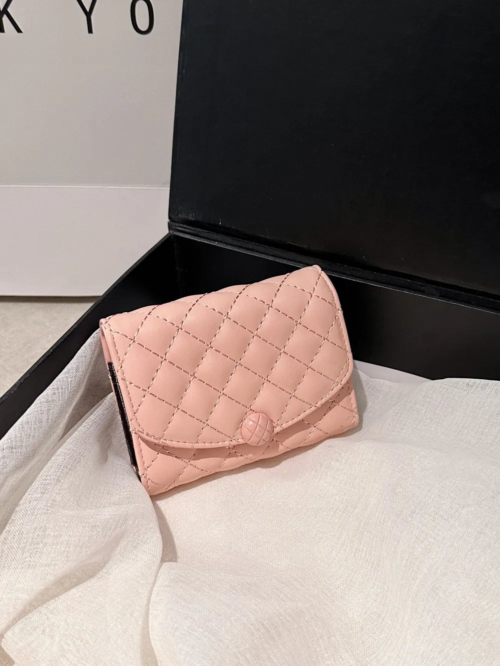 Mini PU Leather Solid Color Wallet.