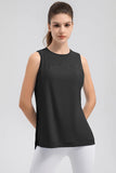 Slit Round Neck Tank Top.