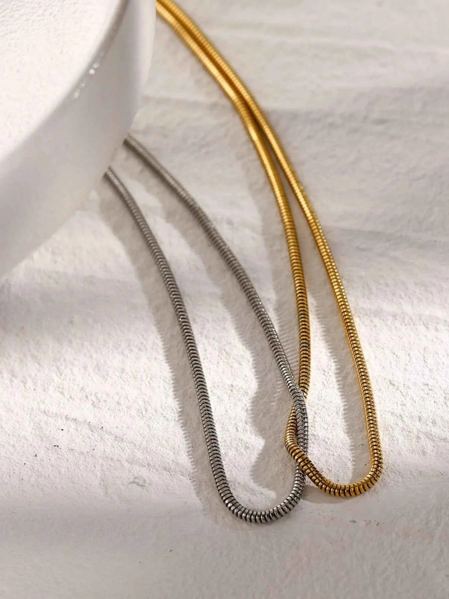 18K Gold-Plated Stainless Steel Two-Tone Necklace.