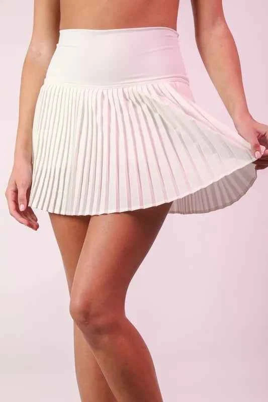 Very J Pleated Activewear Skirt with Built-in Shorts.