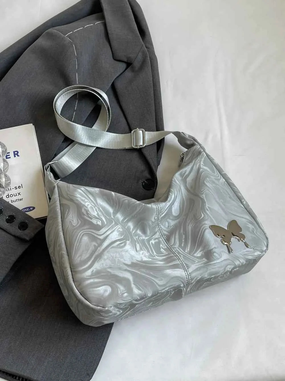 PU Leather Adjustable Strap Shoulder Bag.