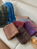Striped Detail Knit Scarf.