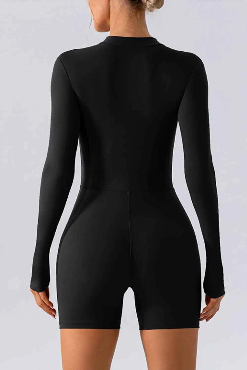 Half Zip Long Sleeve Active Romper.