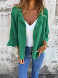 Plus Size Open Front 3/4 Sleeve Cardigan.