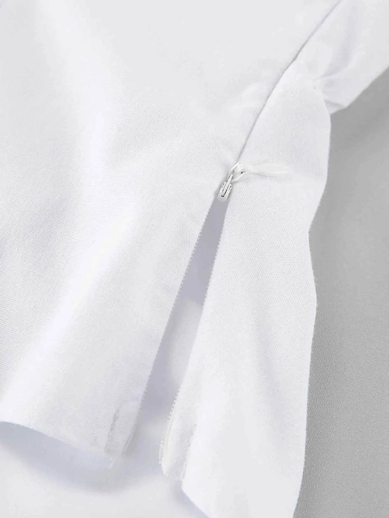 Ruffled V-Neck Maxi Dress.